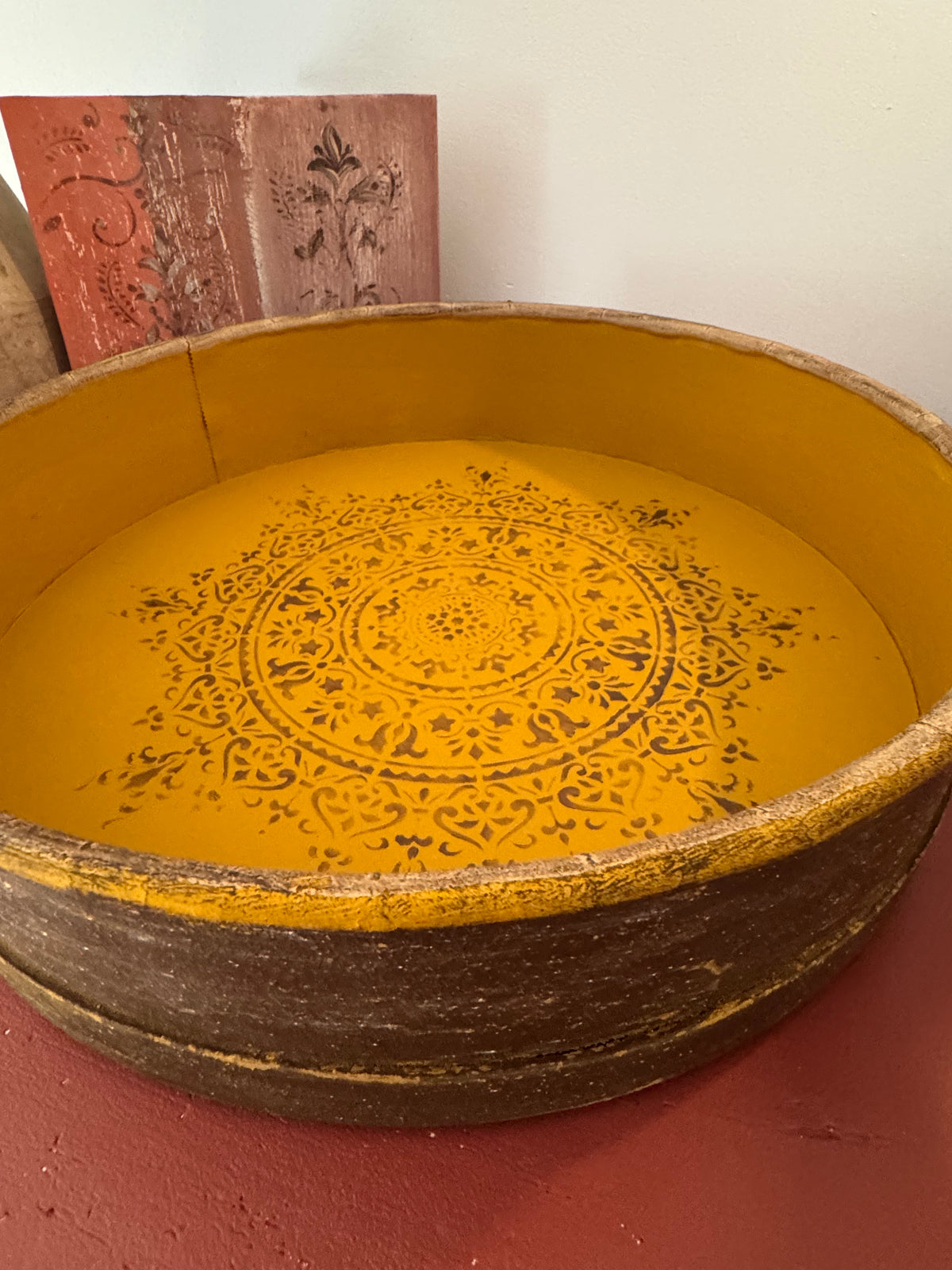 Boîte à Secret ronde - Chocolate Brown & Marvellous Mustard