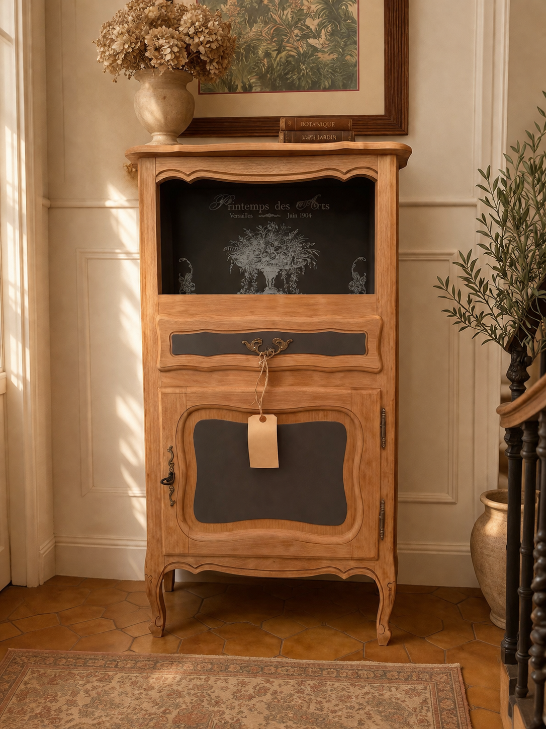 Meuble d'appoint chiné — Style Louis XV upcyclé