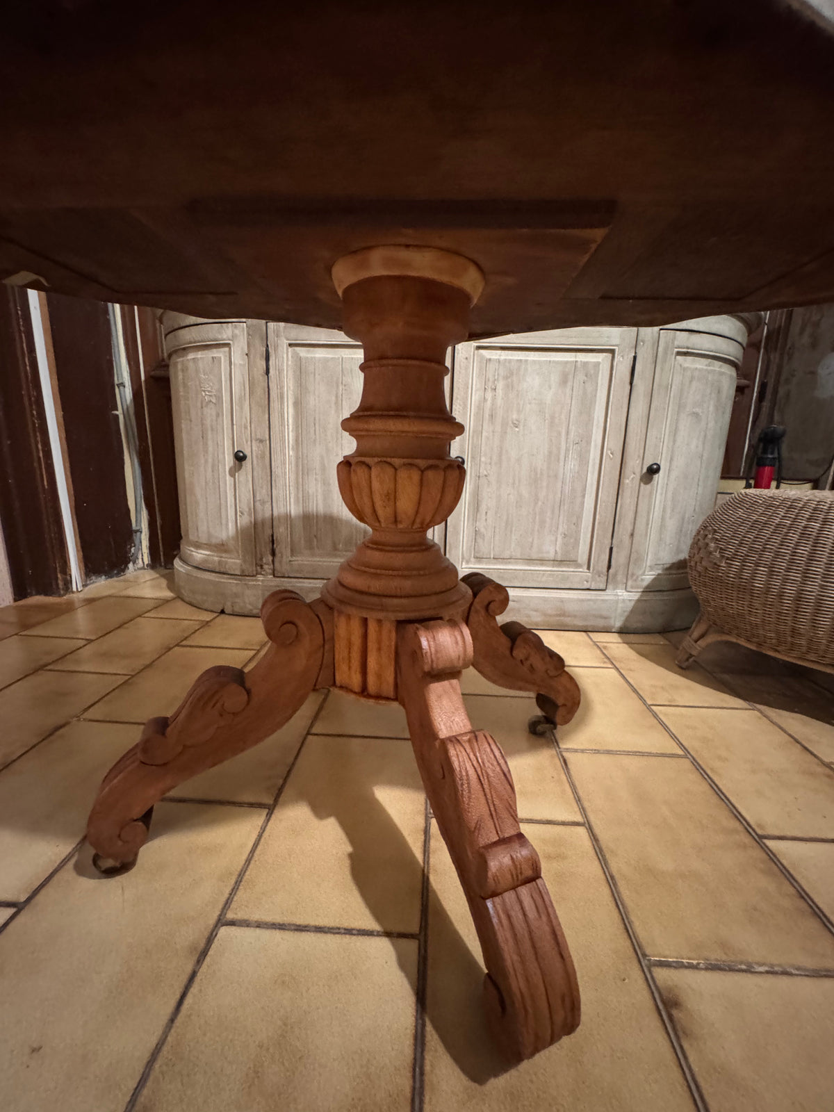 Table Violon Vintage Normande - plateau Soft Sand Vieilli