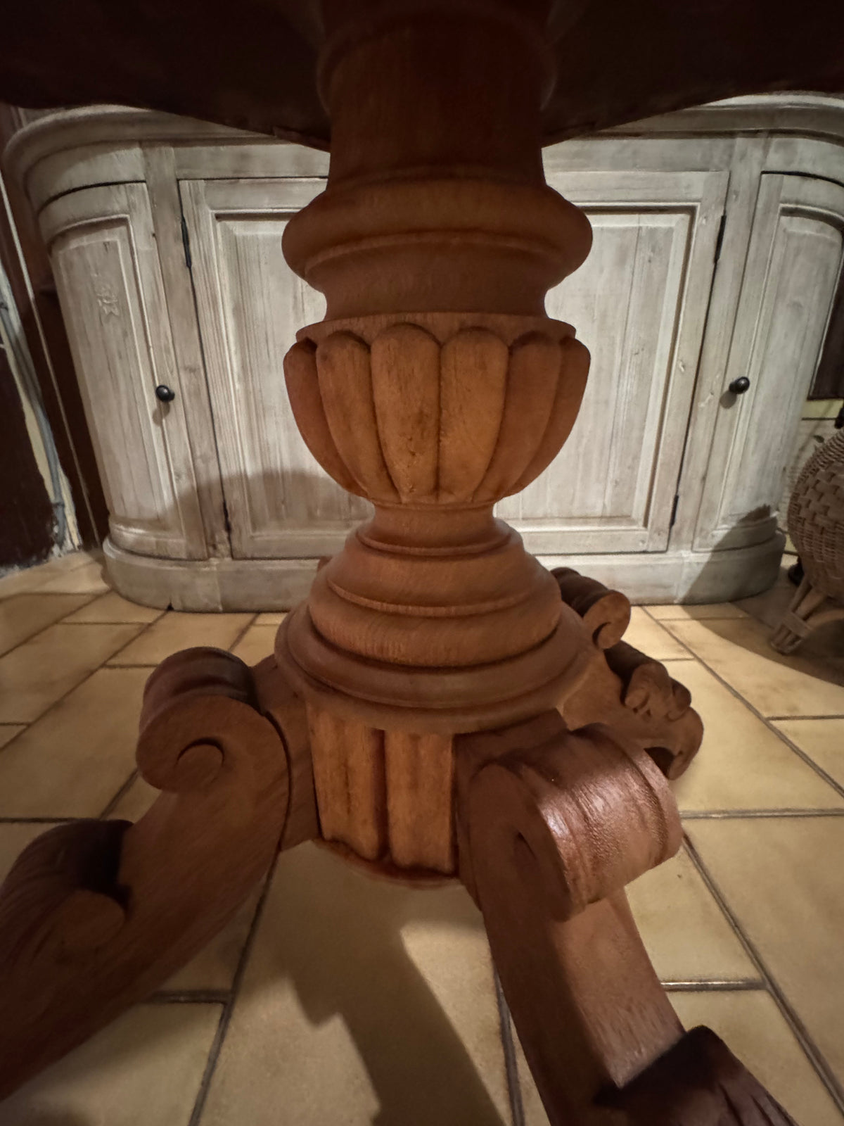 Table Violon Vintage Normande - plateau Soft Sand Vieilli