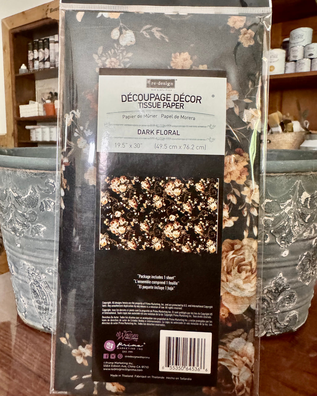 Découpage Décor Tissue Paper – Dark Floral